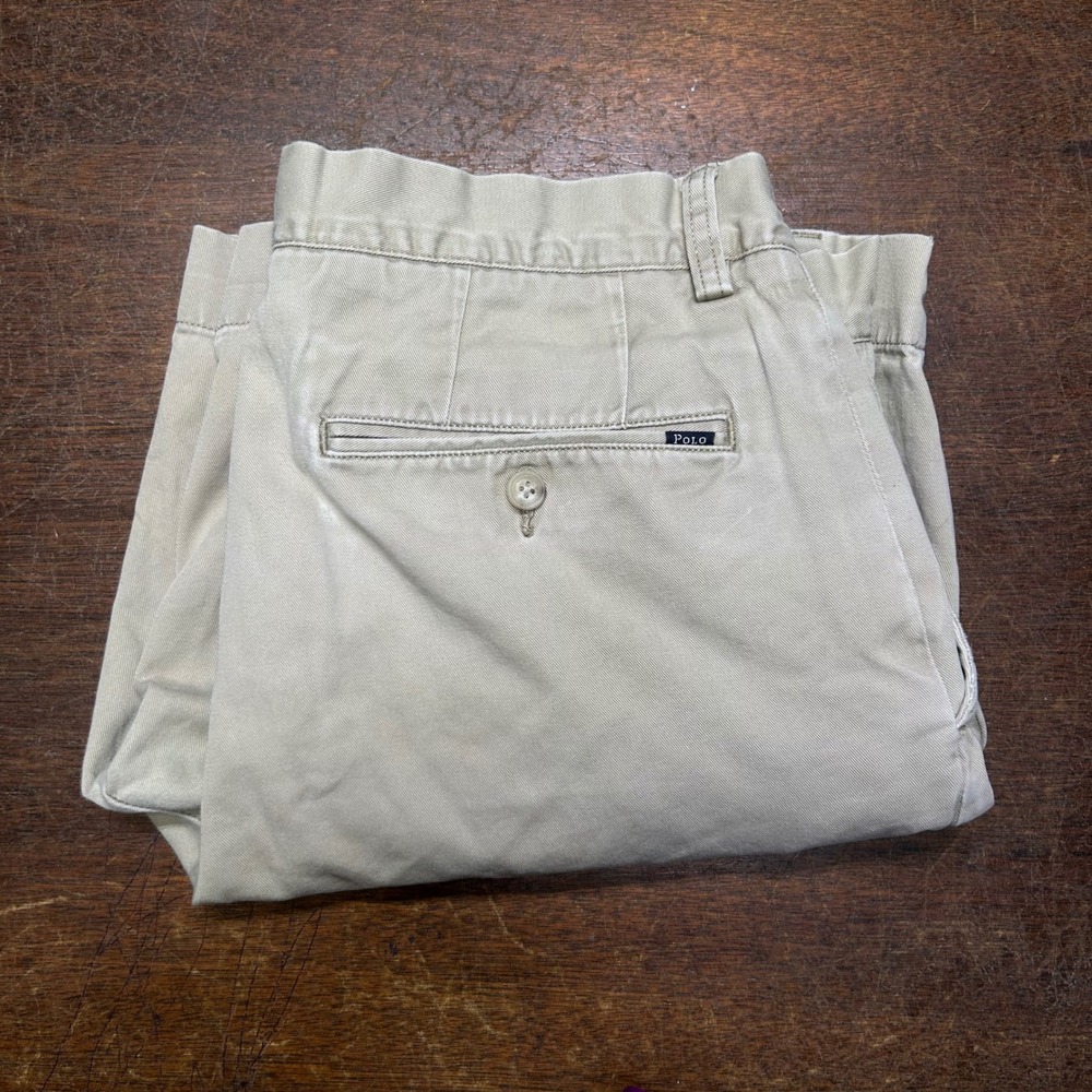 Polo Ralph Lauren Khaki Chino Shorts Men's 31 Classic Fit Flat Front Preppy